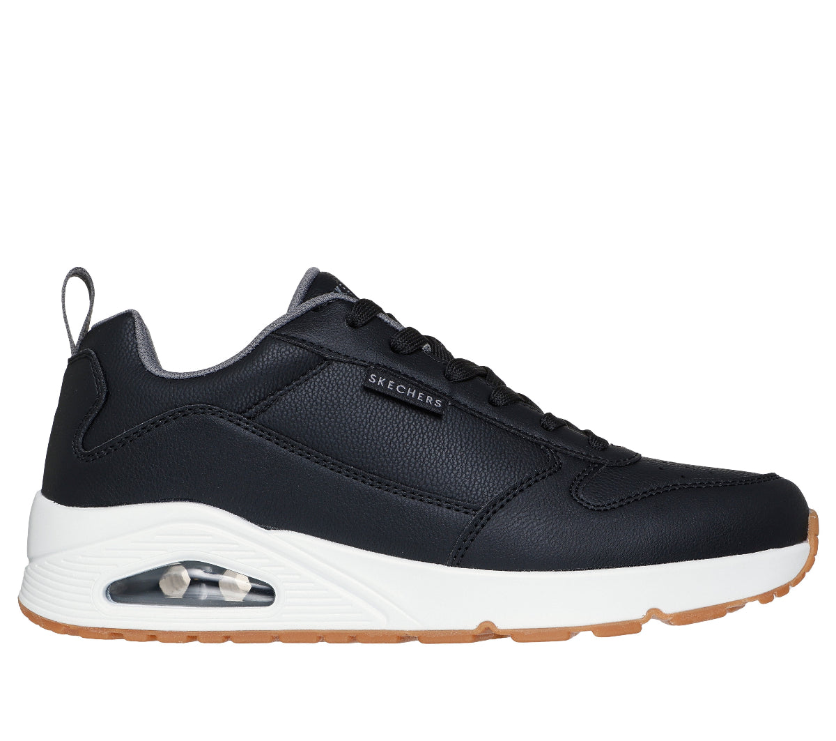 UNO#BKGY-BLACK DURALEATHER/GRAY MESH