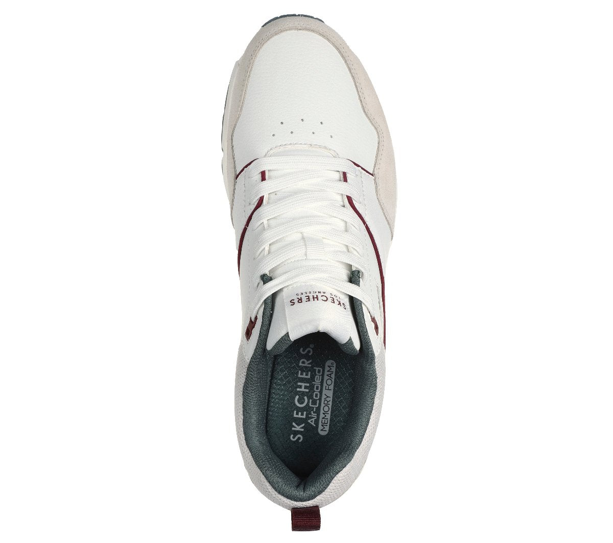 183020#WGR-WHITE LEATHER / SUEDE / GREEN MESH/ BURG TRIM