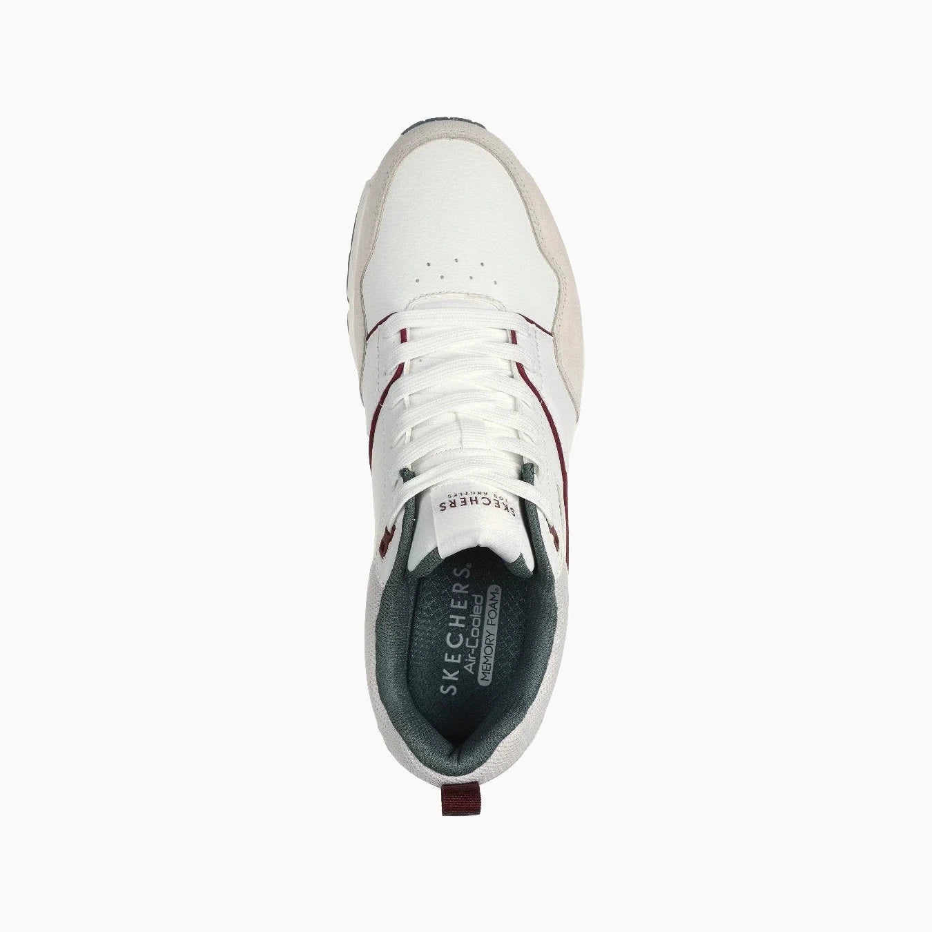 183020#WGR-WHITE LEATHER / SUEDE / GREEN MESH/ BURG TRIM
