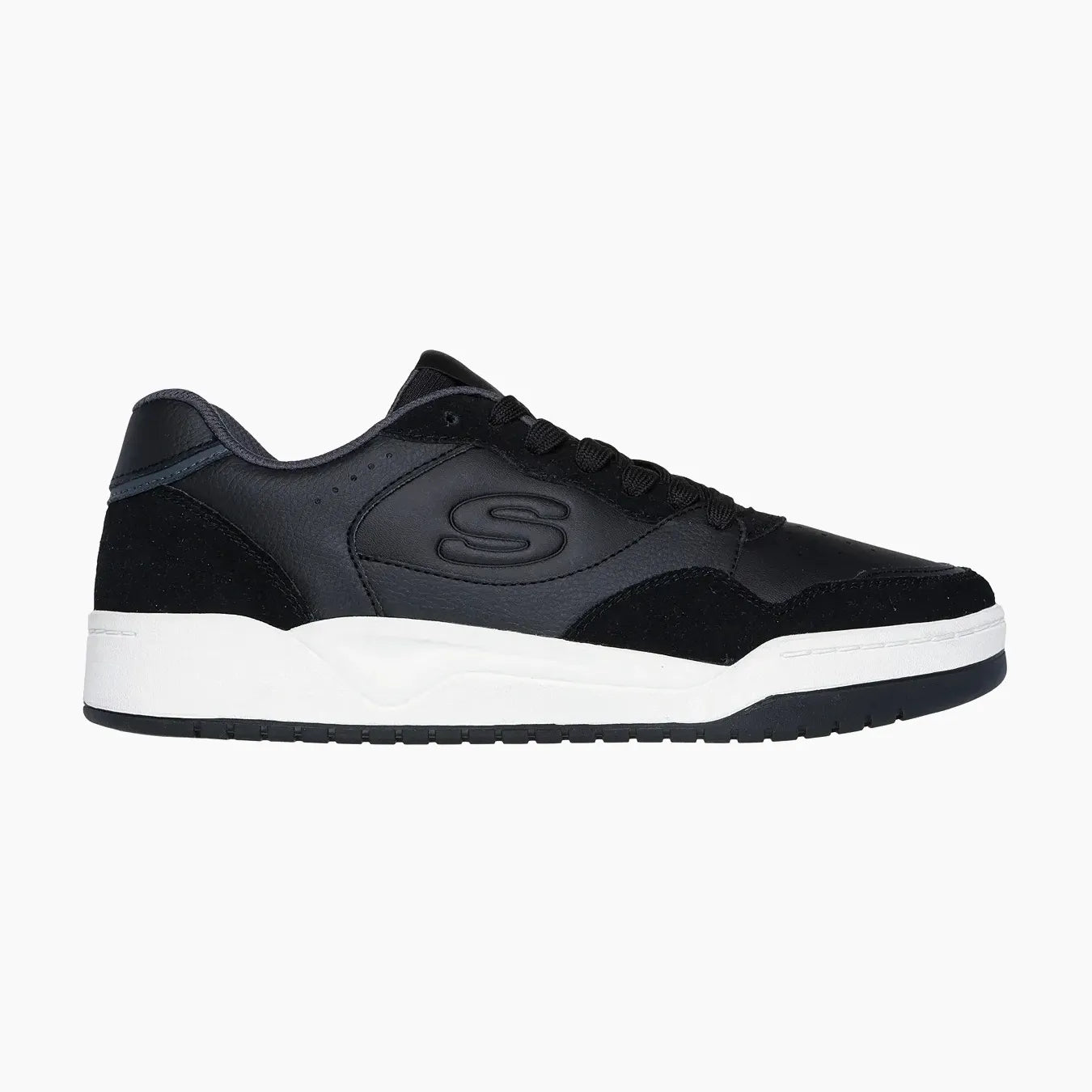 BLK-BLACK LEATHER AND SUEDE/DURALEATHER/MESH