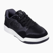 BLK-BLACK LEATHER AND SUEDE/DURALEATHER/MESH