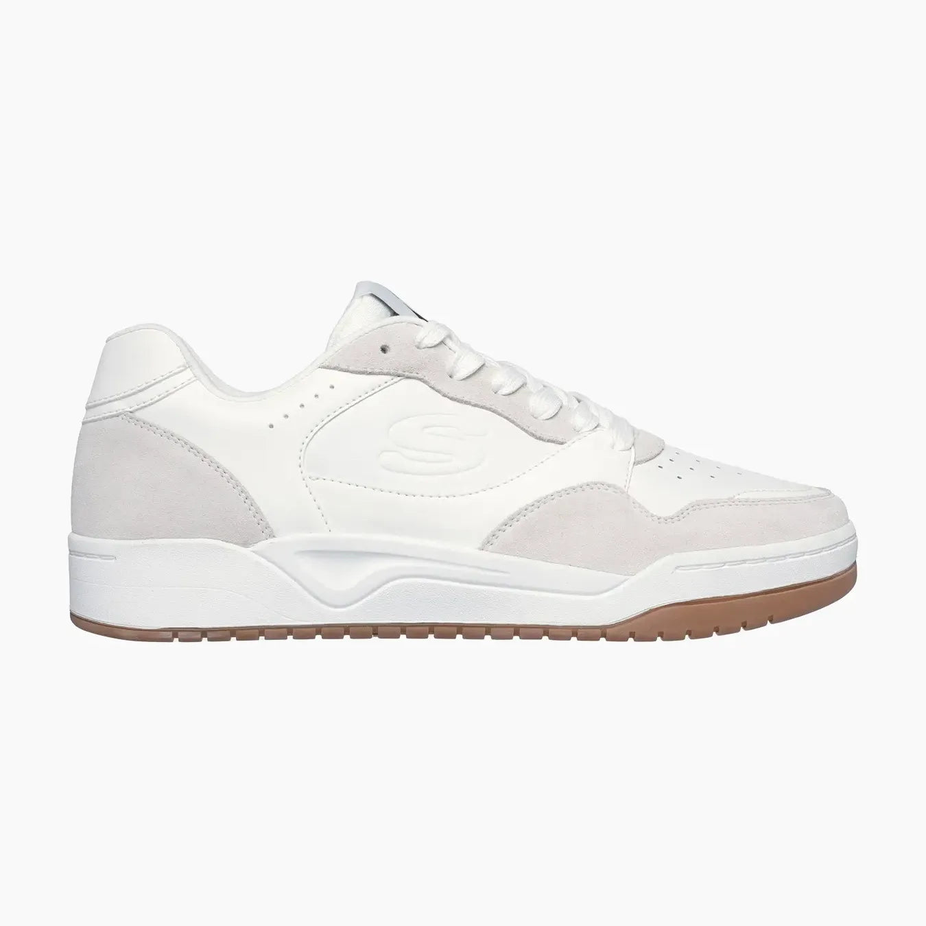 KOOPA#WHT-WHITE LEATHER AND SUEDE/DURALEATHER/MESH