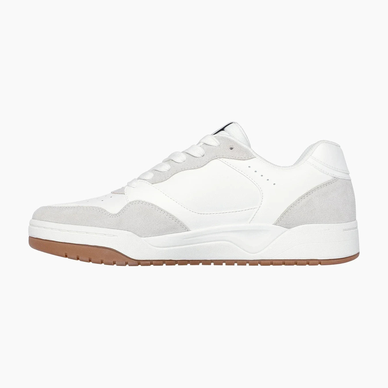 KOOPA#WHT-WHITE LEATHER AND SUEDE/DURALEATHER/MESH