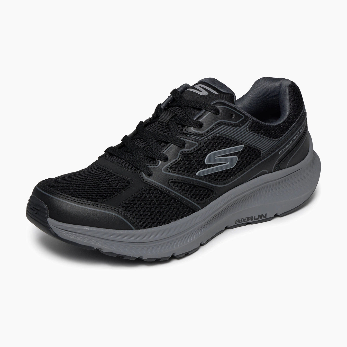 BKCC-BLACK LEATHER/SYNTHETIC/MESH/CHARCOAL TRIM