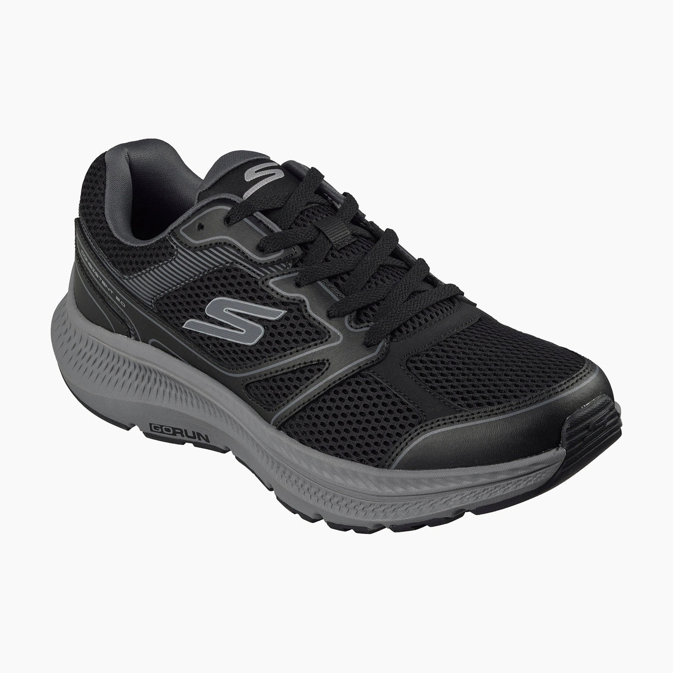 BKCC-BLACK LEATHER/SYNTHETIC/MESH/CHARCOAL TRIM