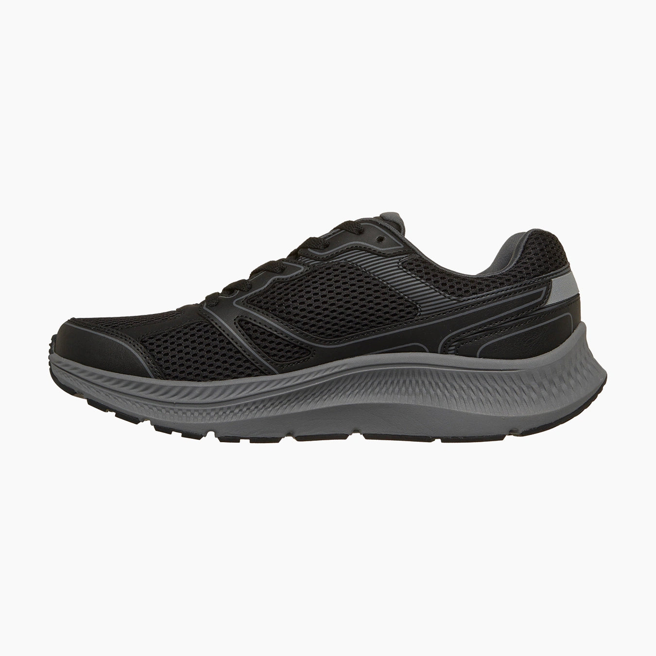BKCC-BLACK LEATHER/SYNTHETIC/MESH/CHARCOAL TRIM