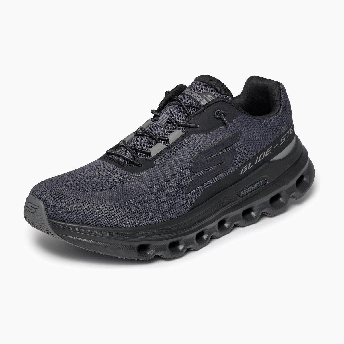BKCC-BLACK LEATHER/SYNTHETIC/MESH/CHARCOAL TRIM