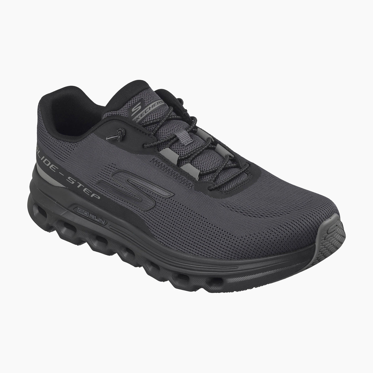 BKCC-BLACK LEATHER/SYNTHETIC/MESH/CHARCOAL TRIM
