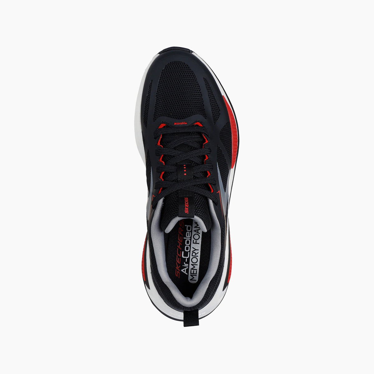 BKRD-BLACK MESH/RED PU