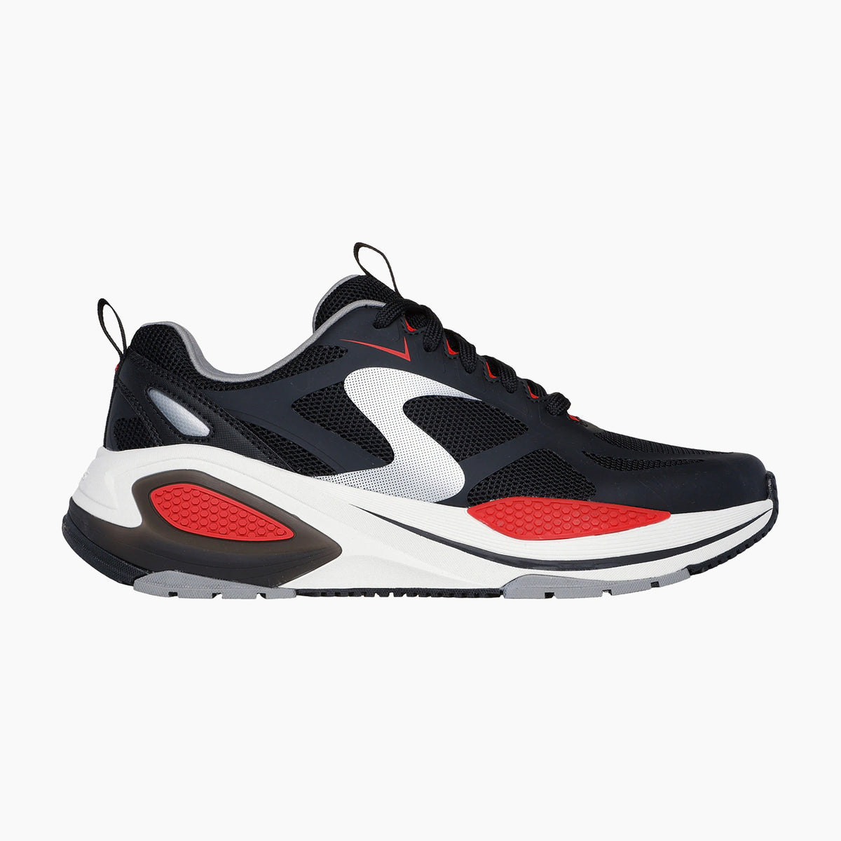 BKRD-BLACK MESH/RED PU