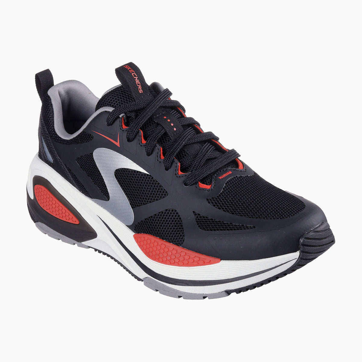 BKRD-BLACK MESH/RED PU