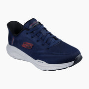 NVRD-NAVY AND RED LEATHER/TEXTILE