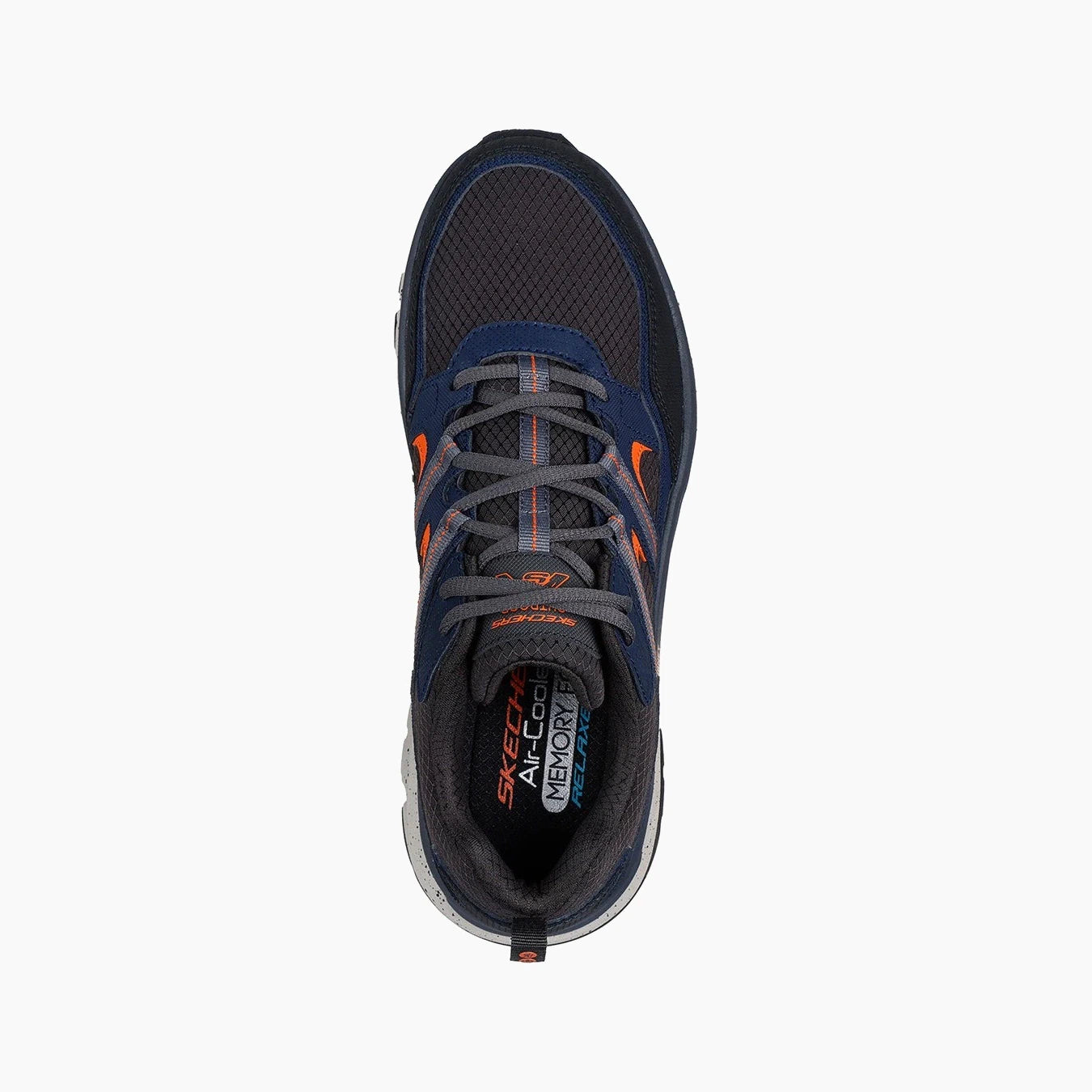 1#NVOR-NAVY LEATHER/TEXTILE/ORANGE TRIM