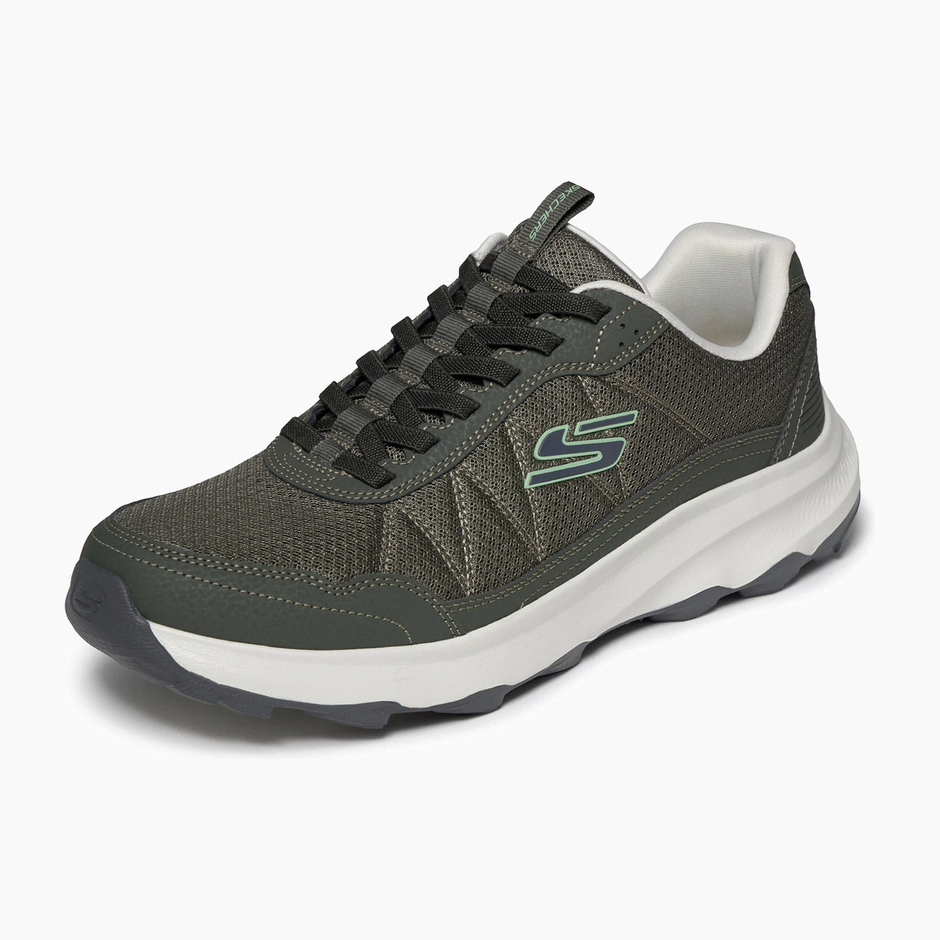 OLV-OLIVE LEATHER/PU/MESH