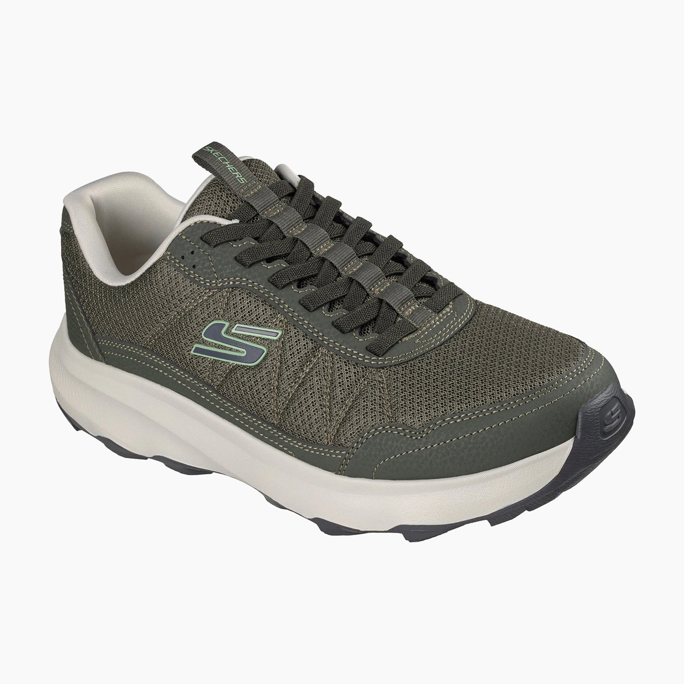 OLV-OLIVE LEATHER/PU/MESH