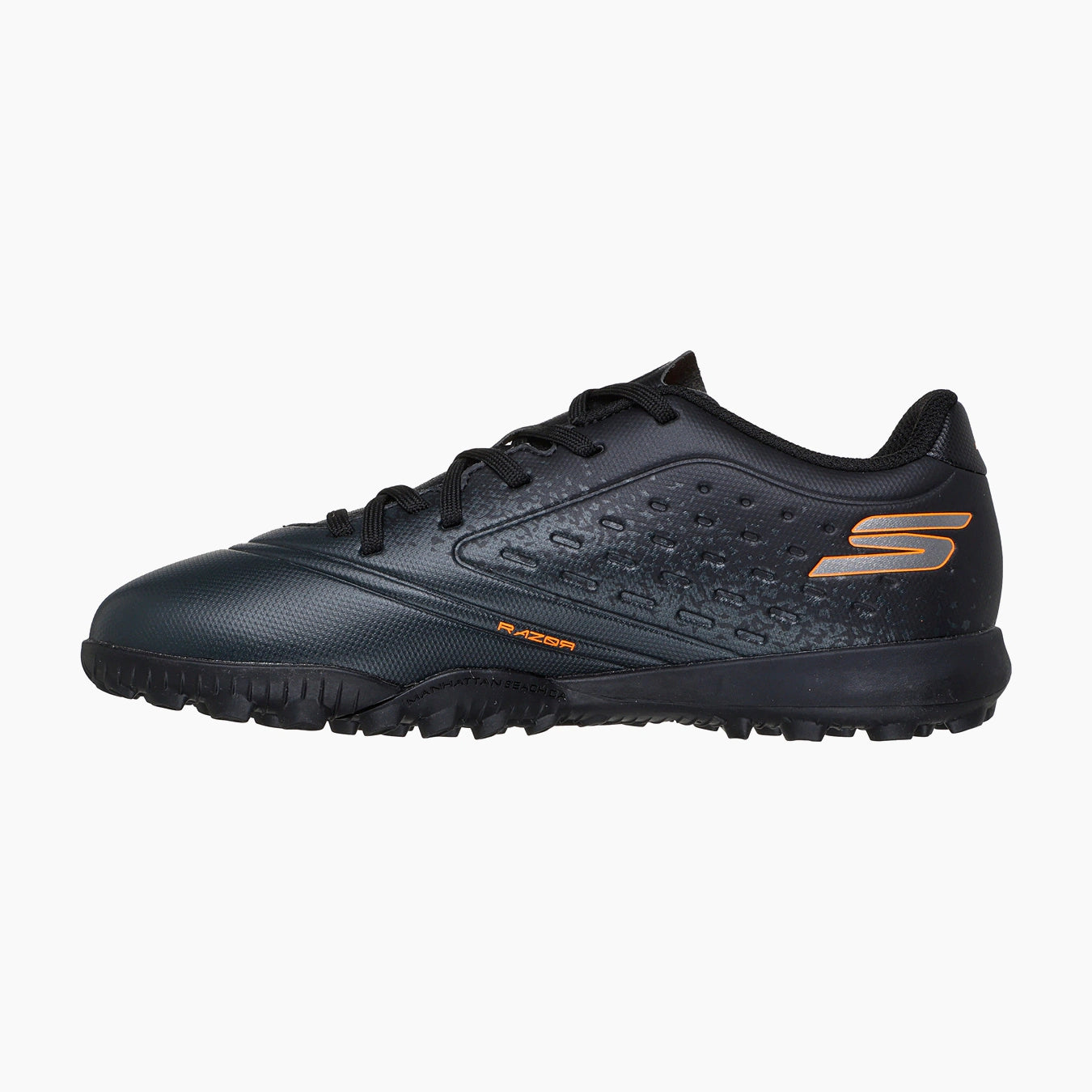 252061#BKOR-BLACK SYNTHETIC/ORANGE TRIM