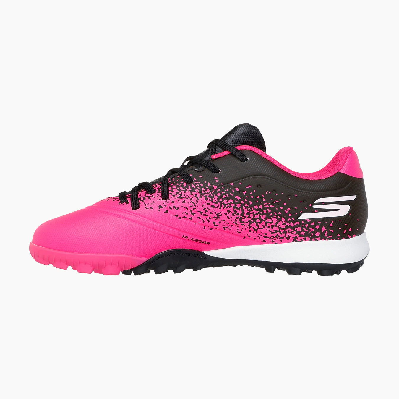 252061#BKPK-BLACK SYNTHETIC/PINK TRIM