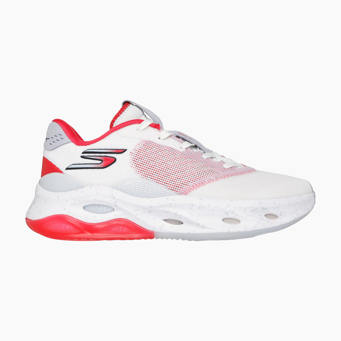 253001P#WGRD-WHITE SYNTHETIC/ GRAY TEXTILE/ RED TRIM