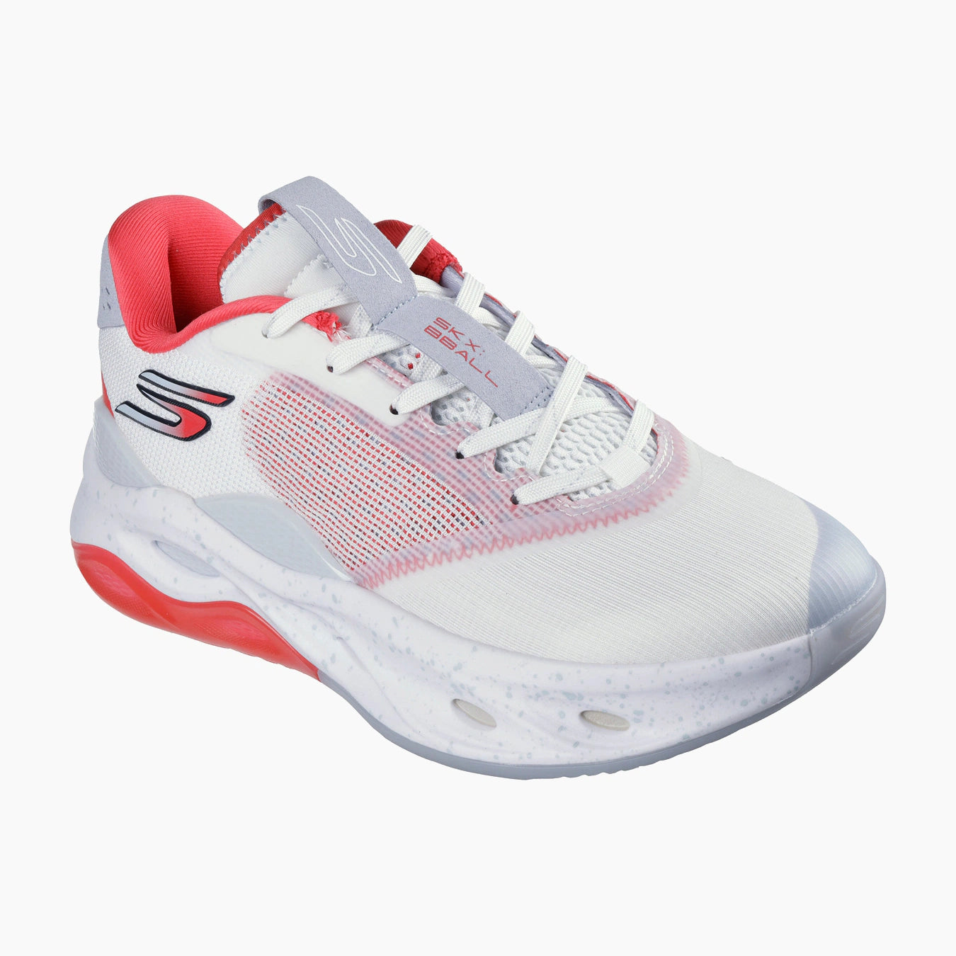 253001P#WGRD-WHITE SYNTHETIC/ GRAY TEXTILE/ RED TRIM