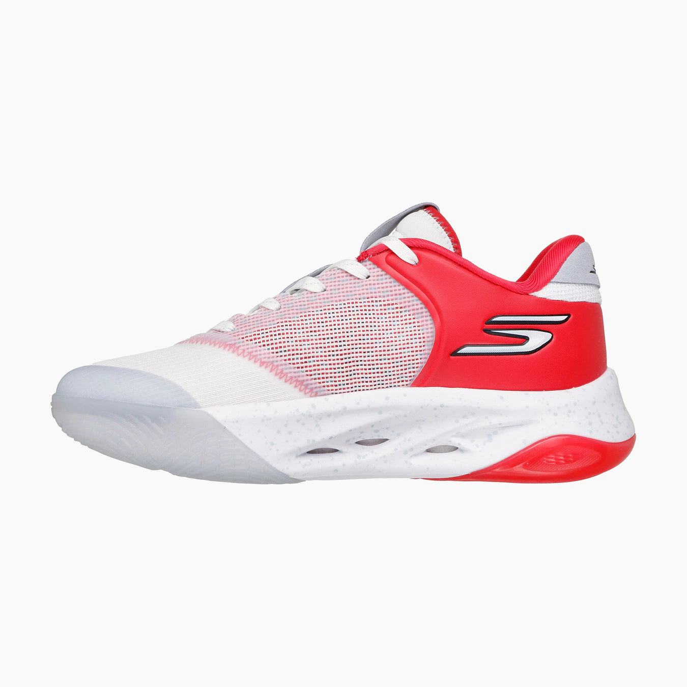 253001P#WGRD-WHITE SYNTHETIC/ GRAY TEXTILE/ RED TRIM