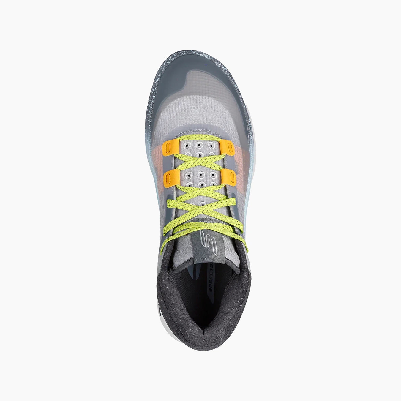 253005#GRYL-GRAY SYNTHETIC/TEXTILE/YELLOW TRIM