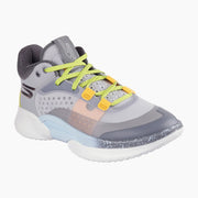 253005#GRYL-GRAY SYNTHETIC/TEXTILE/YELLOW TRIM
