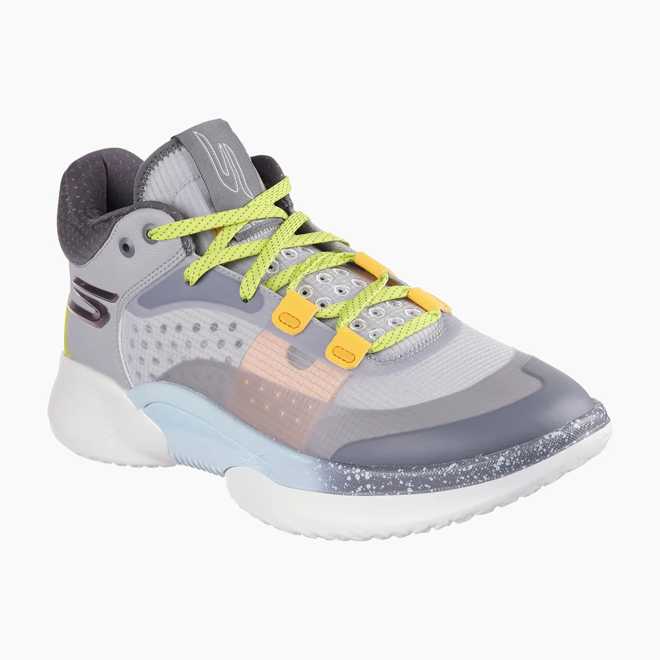 253005#GRYL-GRAY SYNTHETIC/TEXTILE/YELLOW TRIM