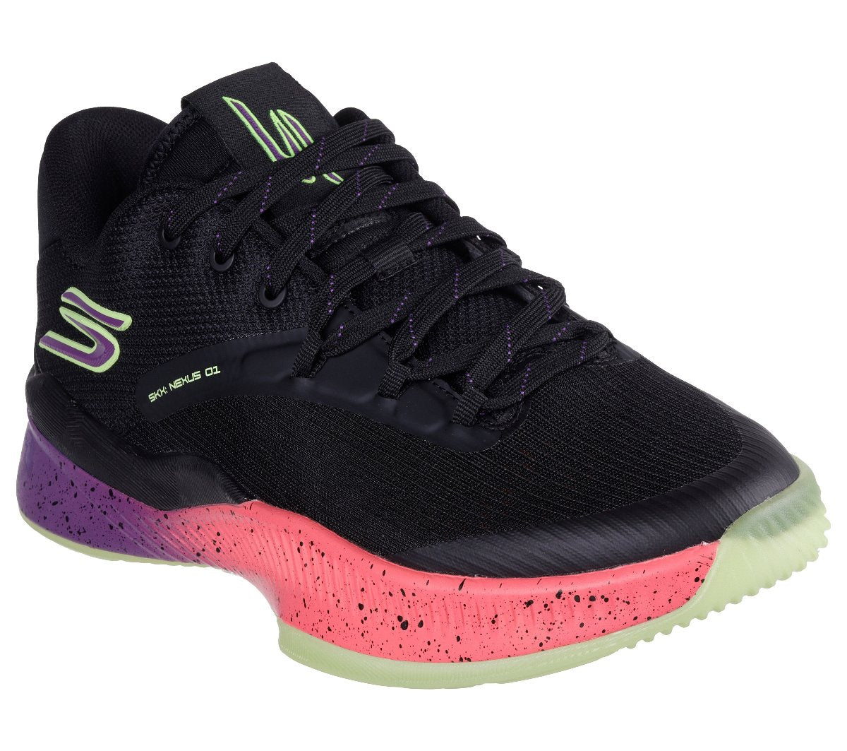 253015#BPPK-BLACK MESH/PURPLE/PINK TRIM