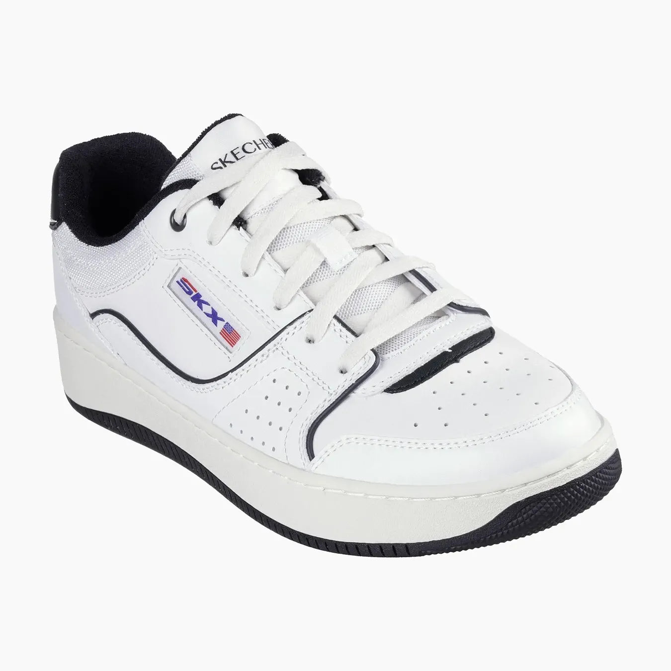 254026#WBK-WHITE LEATHER/BLACK TRIM