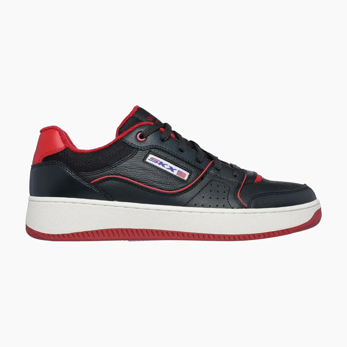254026#BKRD-BLACK LEATHER/RED TRIM