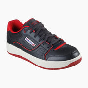 254026#BKRD-BLACK LEATHER/RED TRIM