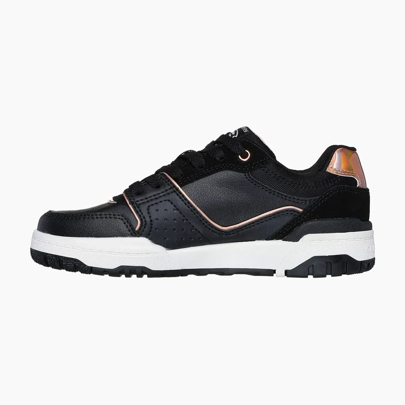 310231#BKRG-BLACK LEATHER/ROSE GOLD TRIM