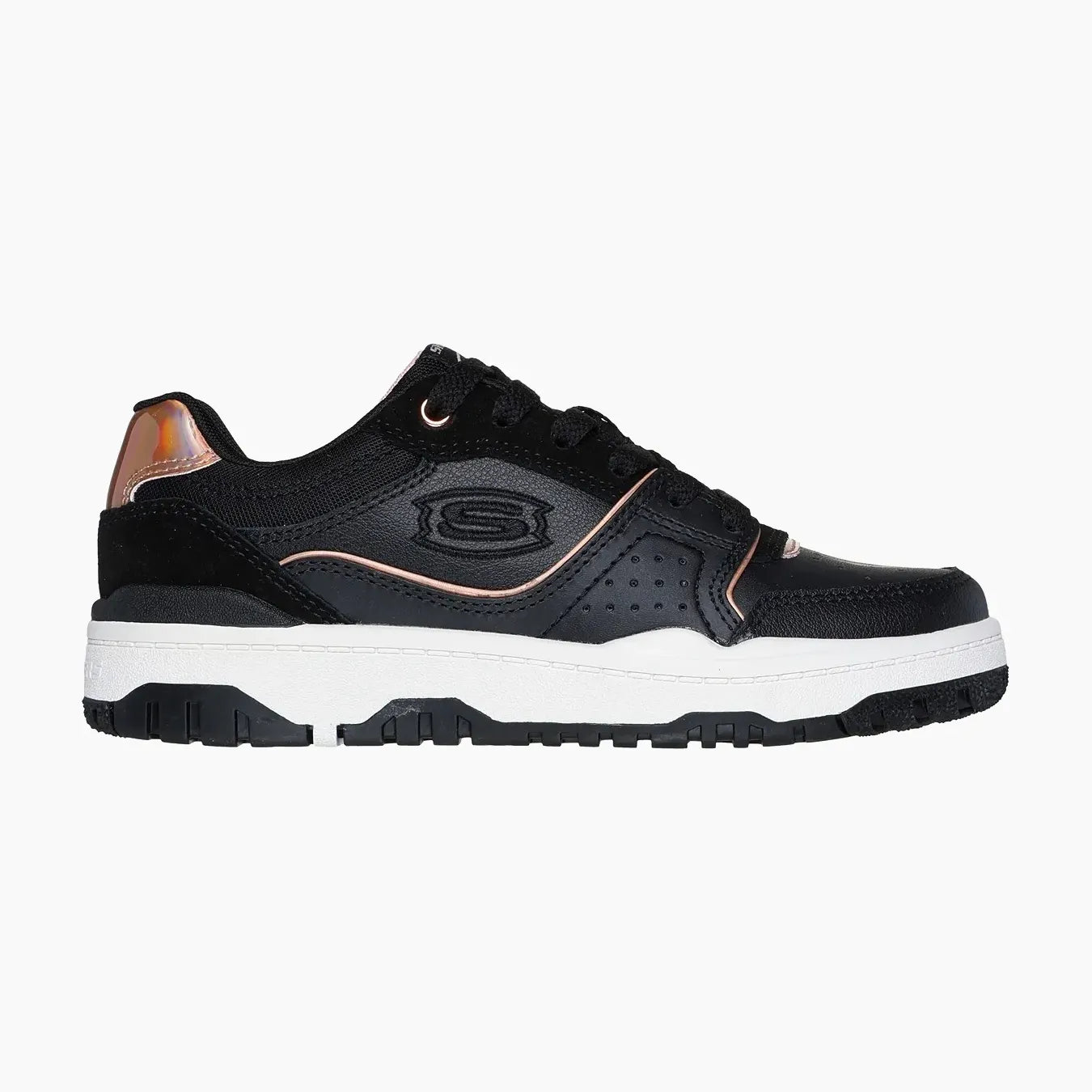 310231#BKRG-BLACK LEATHER/ROSE GOLD TRIM