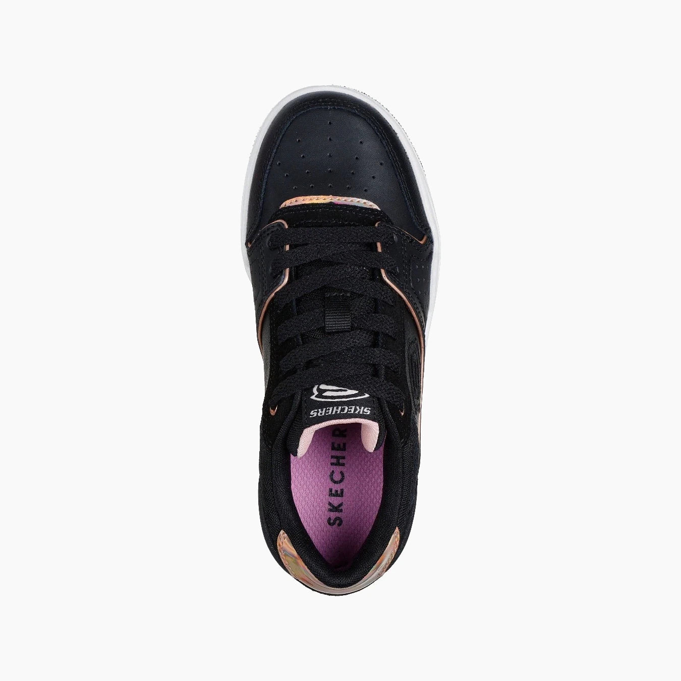310231#BKRG-BLACK LEATHER/ROSE GOLD TRIM