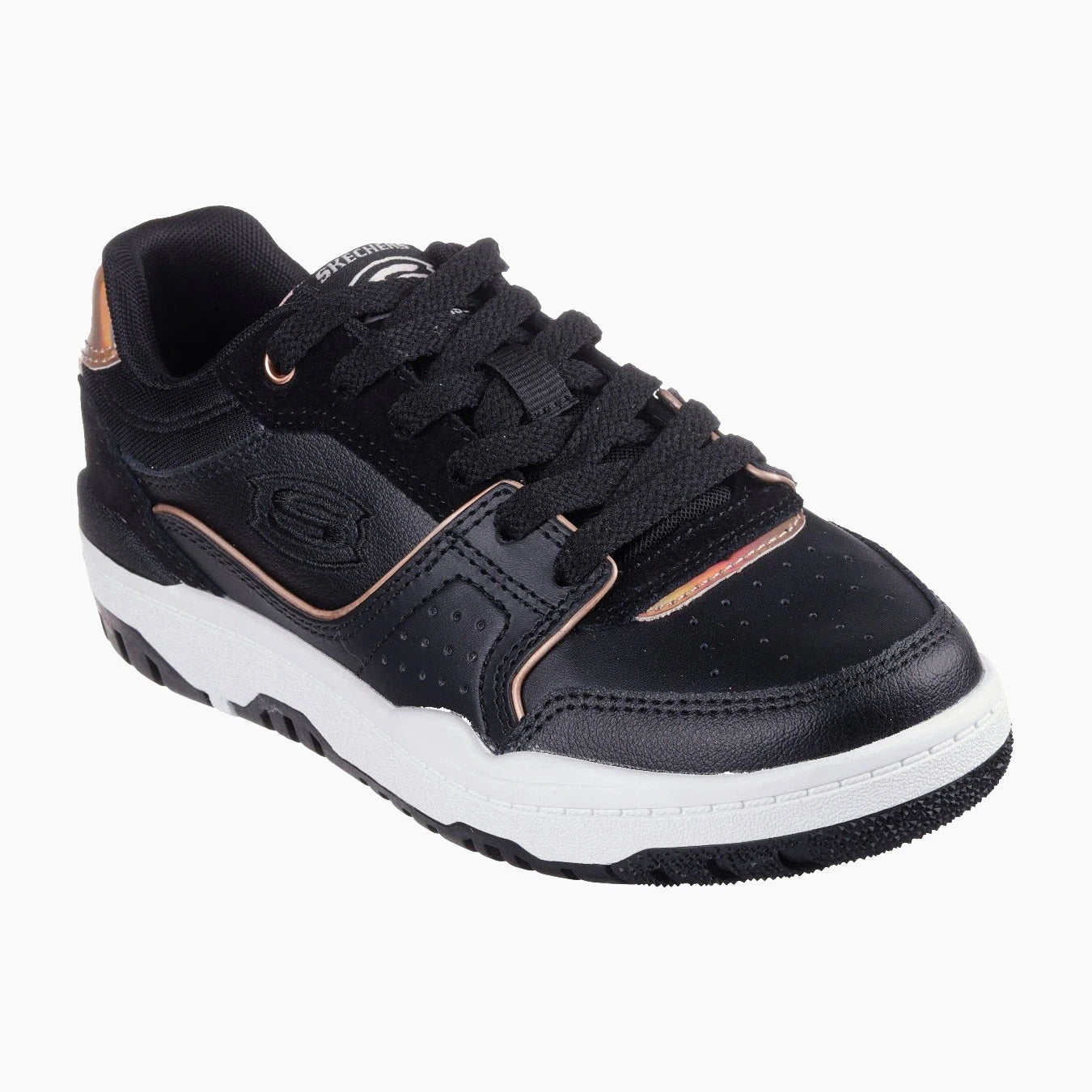 310231#BKRG-BLACK LEATHER/ROSE GOLD TRIM