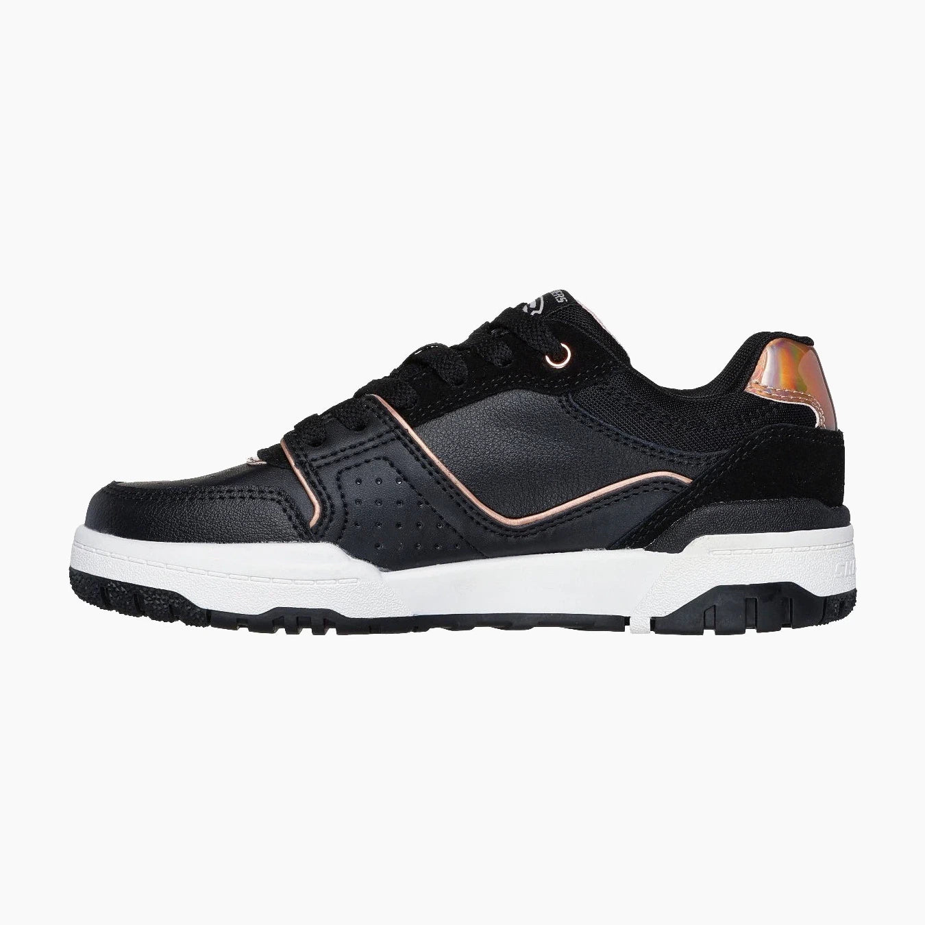 310231#BKRG-BLACK LEATHER/ROSE GOLD TRIM