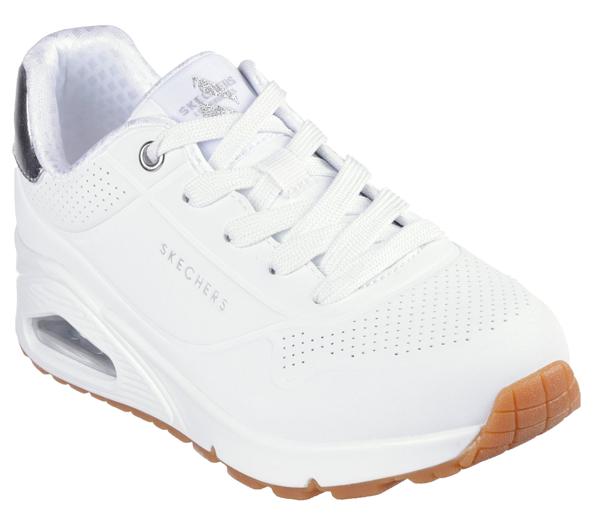 310545#WSL-WHITE SYNTHETIC/ SILVER TRIM