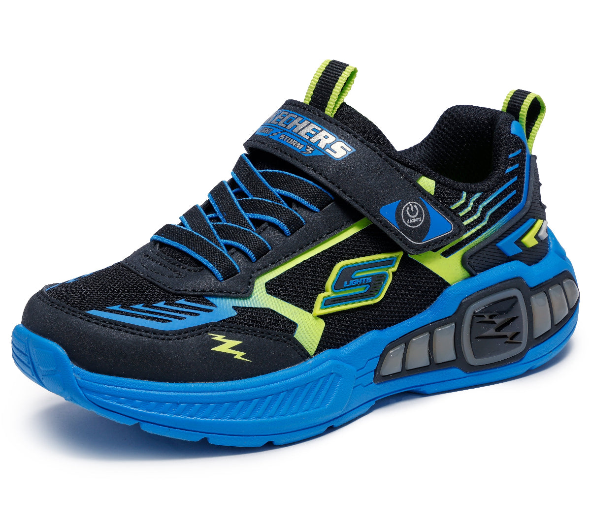 400151#BBLM/BLACK TEXTILE / SYNTHETIC / BLUE & LIME TRIM