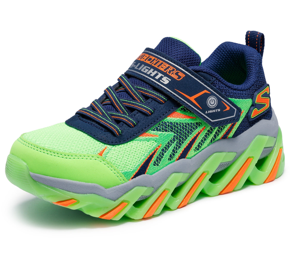 400165#LMNV-LIME TEXTILE / NAVY & ORANGE TRIM