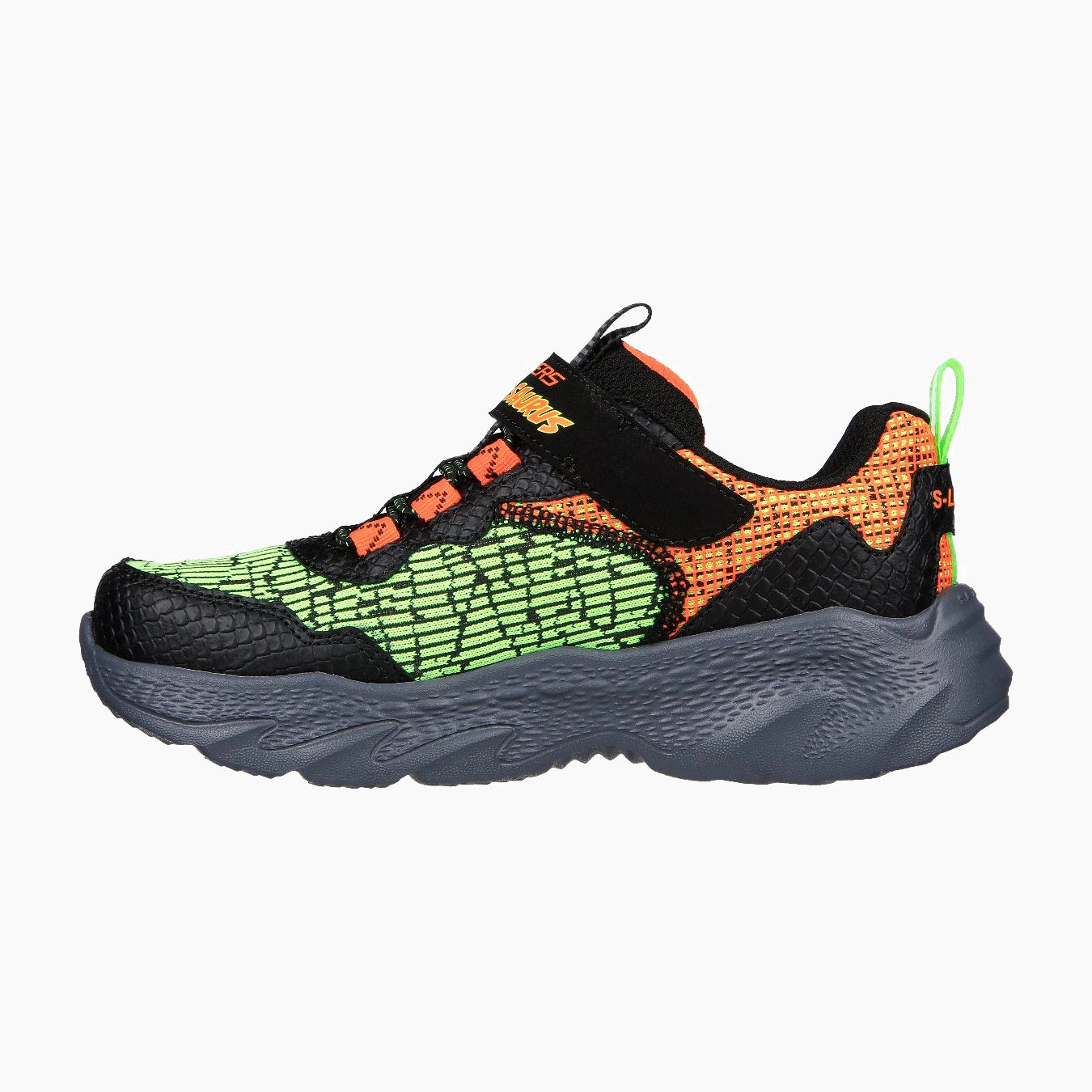 400615#BKOR/BLACK SYNTHETIC / ORANGE & GREEN TEXTILE / TR