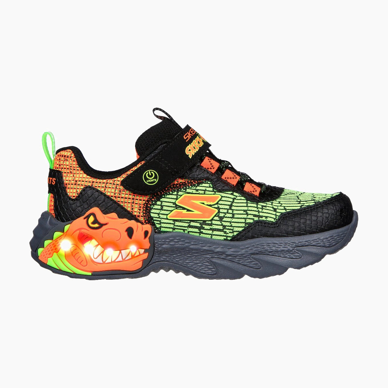 400615#BKOR/BLACK SYNTHETIC / ORANGE & GREEN TEXTILE / TR
