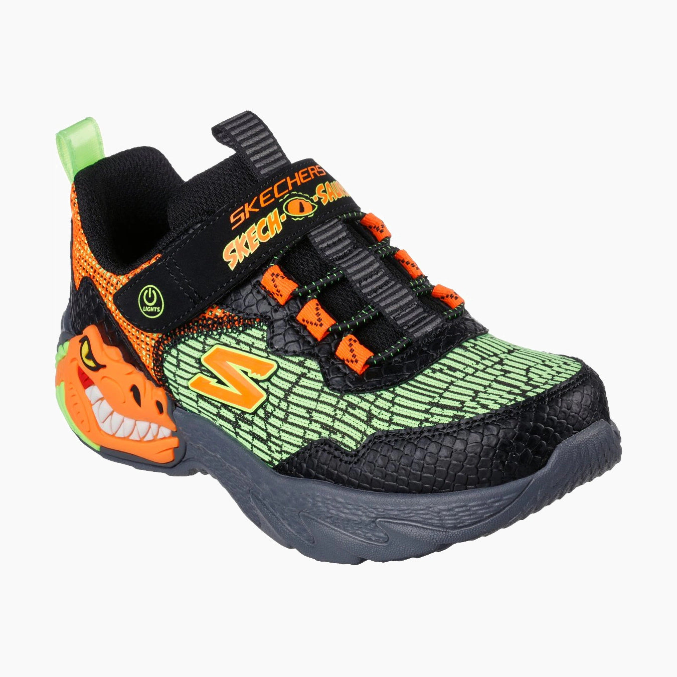 400615#BKOR/BLACK SYNTHETIC / ORANGE & GREEN TEXTILE / TR