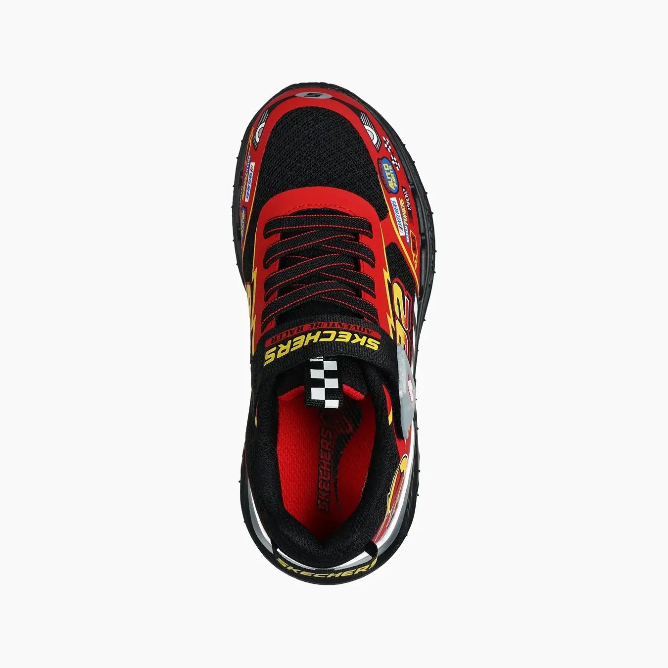 SKECH#BKRD-BLACK SYNTHETIC/TEXTILE / RED TRIM