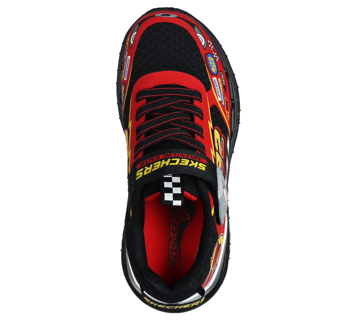 SKECH#BKRD-BLACK SYNTHETIC/TEXTILE / RED TRIM