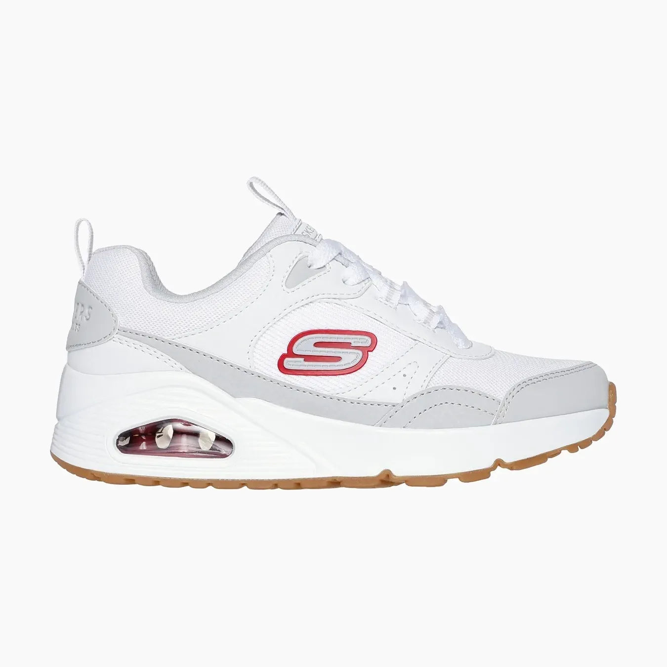 WGRD-WHITE SYNTHETIC/ GRAY TEXTILE/ RED TRIM