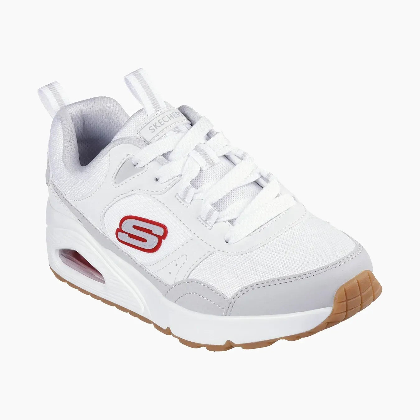 WGRD-WHITE SYNTHETIC/ GRAY TEXTILE/ RED TRIM