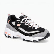 BKWG-BLACK LEATHER/GRAYMESH/SUEDE/WHITE&CORAL TRIM